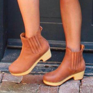 FRYE Leather Clog Booties